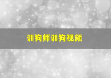 训狗师训狗视频