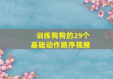 训练狗狗的29个基础动作顺序视频