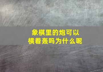 象棋里的炮可以横着轰吗为什么呢