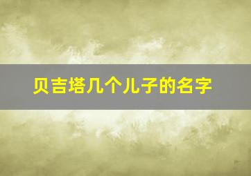 贝吉塔几个儿子的名字