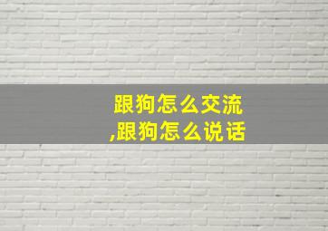 跟狗怎么交流,跟狗怎么说话