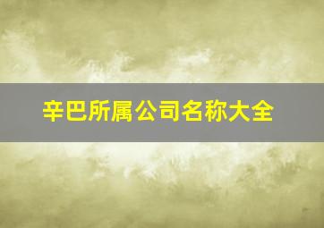 辛巴所属公司名称大全