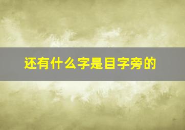 还有什么字是目字旁的