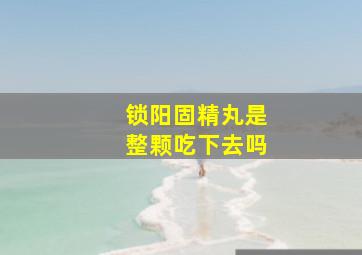 锁阳固精丸是整颗吃下去吗