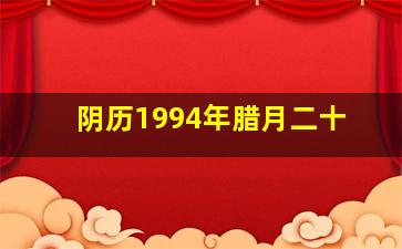 阴历1994年腊月二十