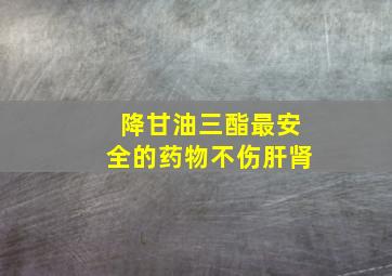 降甘油三酯最安全的药物不伤肝肾