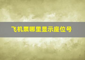 飞机票哪里显示座位号