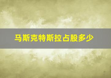 马斯克特斯拉占股多少