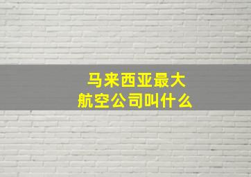 马来西亚最大航空公司叫什么