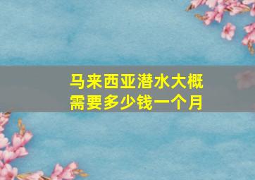 马来西亚潜水大概需要多少钱一个月