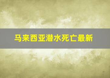 马来西亚潜水死亡最新