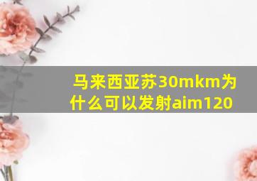 马来西亚苏30mkm为什么可以发射aim120