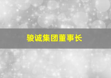 骏诚集团董事长