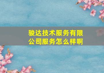 骏达技术服务有限公司服务怎么样啊