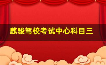 麒骏驾校考试中心科目三