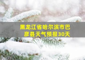 黑龙江省哈尔滨市巴彦县天气预报30天