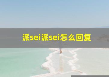 派sei派sei怎么回复