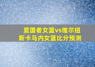 爱国者女篮vs维尔纽斯卡马内女篮比分预测