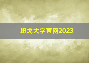 班戈大学官网2023