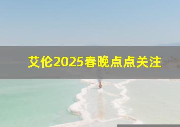 艾伦2025春晚点点关注