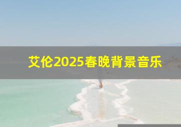 艾伦2025春晚背景音乐