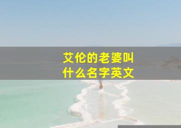 艾伦的老婆叫什么名字英文