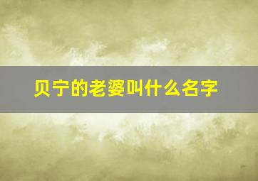 贝宁的老婆叫什么名字